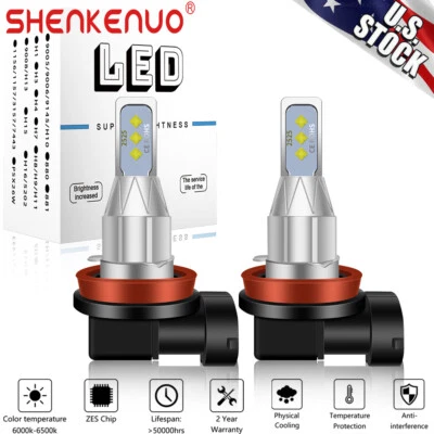 For Mercedes-Benz ML350 2006-2011 LED Fog Driving Light Bulbs H11/H8 6000K White - Image 1 of 4