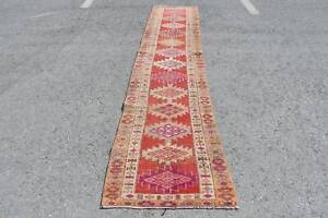 Moroccan Rug, 2.5x10.8 ft Runner Rug, Vintage Rug, Turkish Rugs, Colorful Rugs