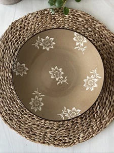 NAUTICA Island Shores Flower Salad Plate Brown 9” - Picture 1 of 8