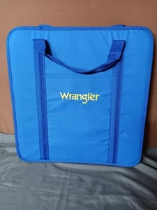 Wrangler Logo blau & gelb Reisesessel Stadionsitz Tragegriffe Reißverschluss  - Bild 1 von 5