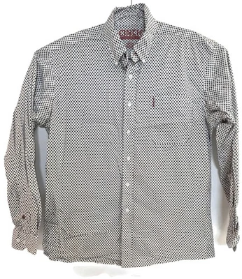 Cinch 衬衫男式大号白色黑色红色现代版型几何西部纽扣 — 第 1/4 张图片