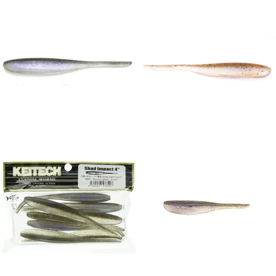 Juego de señuelos eléctricos Keitech Shad Impact 2-5" #440, cebo suave para Japón Foto 1 de 1