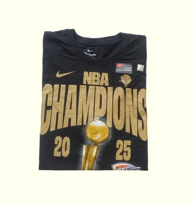 NIKE NBA OKC OKLAHOMA CITY THUNDER CHAMPIONS 2025 DRI FIT BLACK T SHIRT MENs 2XL - Image 1 of 4