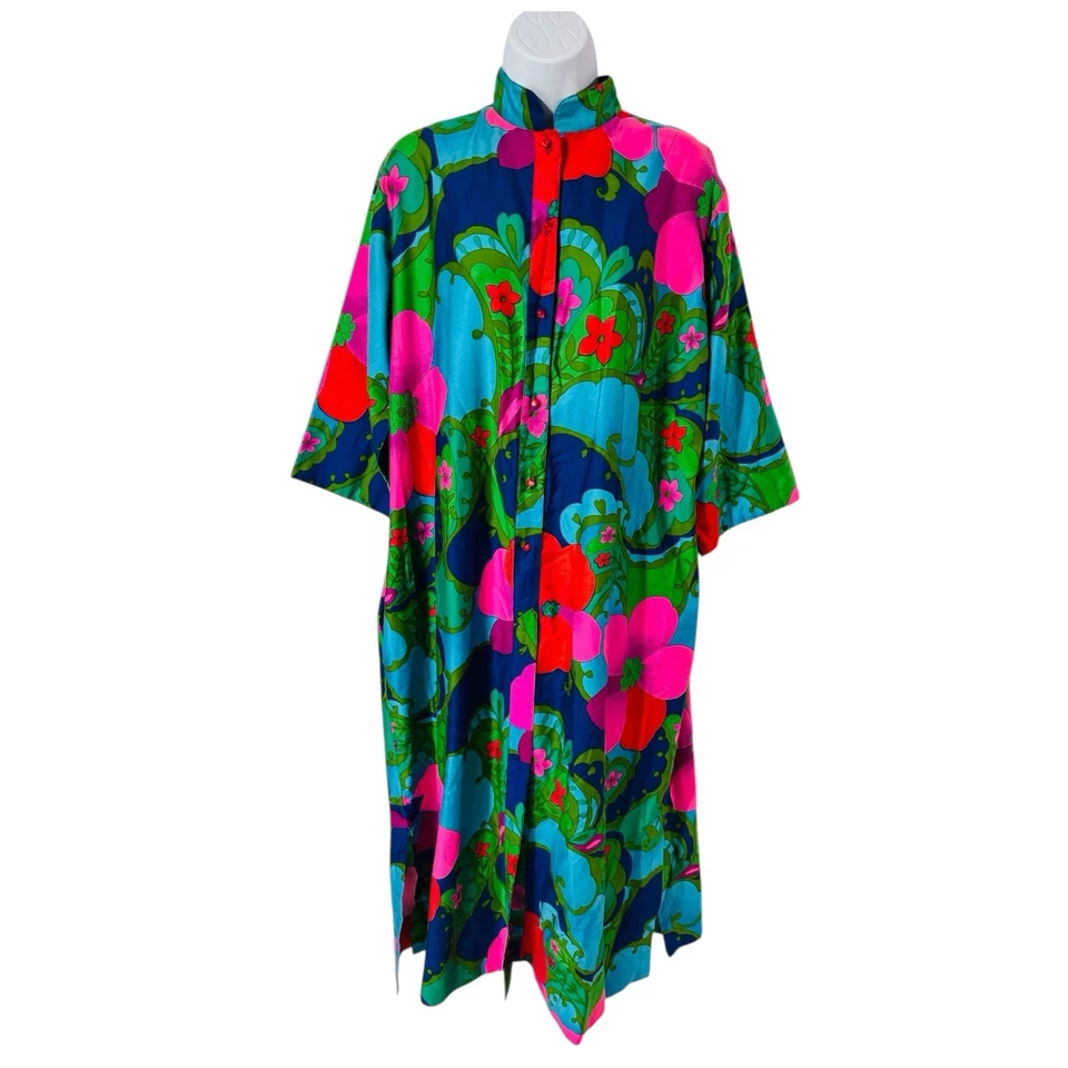 PENTHOUSE GALLERY CATHERINE OGUST Dress Designer Psychedelic Floral Vintage 60’s - Image 1 of 4