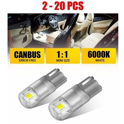 AUXITO лицензии 2-20 X лампы пластина свет 194 168 белый 6000K T10 набор светодиодная лампа - Изображение 1 из 4