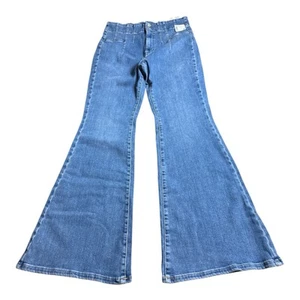 Jeans We the Free People Jayde vita alta gamba svasata taglia 29 blu sole boho - Foto 1 di 8