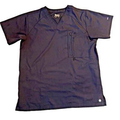 Men's Size Medium Barco One Black Scrub Top. Style #0115 EUC Medical Vet Uniform - Image 1 of 4