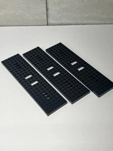 Lote de 3 LEGO Base de Tren 6x24 3 Agujeros 1x2 Recorte Negro 6584 - Imagen 1 de 1