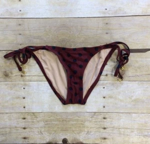 NWOT J. CREW DOT STRING HIPSTER #06617 Burgundy w/ Navy Dots sz XXS charms - Picture 1 of 1