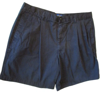 Bermuda de algodão azul marinho masculina Club Room plissada fecho de botão com zíper cintura 40 - Imagem 1 de 4