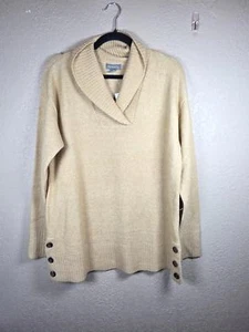 STYLE CO PETITE SHAWL-COLLAR BUTTON-TRI ICY COFFEE PL - Picture 1 of 5