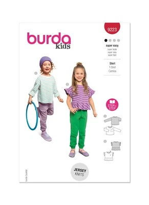BURDA 9223 CHILD'S T SHIRT Sewing Pattern Age 3-10 Years Skill: SUPER EASY - Image 1 of 4