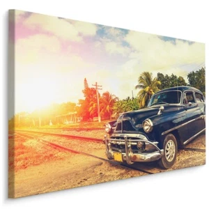 CANVAS Leinwand Bilder XXL Wandbilder Kunstdruck Auto Retro Havanna Palmen 512 - Bild 1 von 4