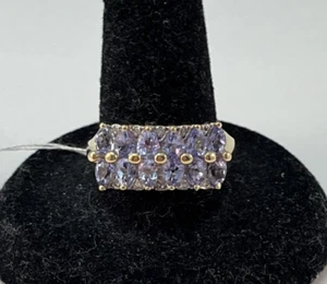 STS 14K Gelbgold Birne Tansanit & Diamant Ring Größe 8 Gewicht 4,4 Gramm - Bild 1 von 16