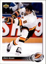 1992-93 Upper Deck Canucks Hockey Card #192 Greg Adams
