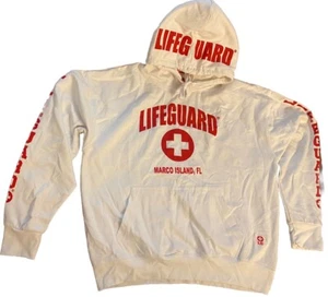 Lifeguard weiß/rot Marco Island, FL Kordelzug Hoodie Erwachsene Größe XL - Bild 1 von 10