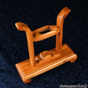 Peach Wood Sword Knife Blade Dagger Cane Gun Holder Upright Stand Display Rack - Picture 1 of 5