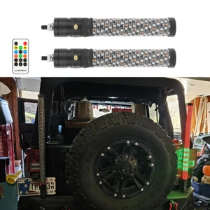 PAIR 1ft Fat Spiral LED Whip Light Antenna for Polaris Ranger RZR Yamaha Viking - Picture 1 of 13
