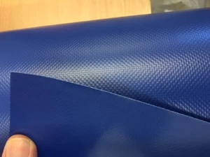 ROYAL BLUE TOUGH WATERPROOF REINF PVC FABRIC UV ROT RESIST TARP BOAT COVER ! - Picture 1 of 4