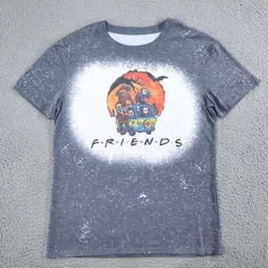 Halloween Friends Shirt Mens Small Gray Horror Graphic Tee Short Sleeve Crewneck - Picture 1 of 21