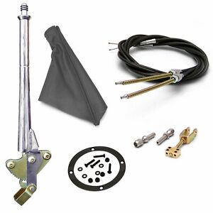 11inch Trans Mnt Emergency Hand Brake  Grey Boot, Black Ring and Cable Kit V8