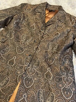 Carole Little Vtg Women's Kimono Jacket Long Artsy Demask paisley coat Amazing - Image 1 of 4