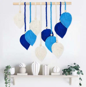 Leaf Wall Hanging Boho Wall Decoration Living Room Tapestry Bohemian 45cm×45cm - Picture 1 of 3