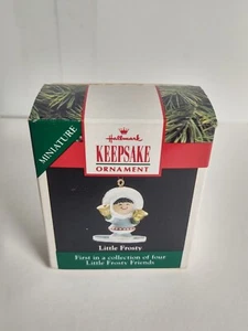 MINI ORNAMENT 1990 HALLMARK LITTLE FROSTY, ESKIMO w BELLS In Original Box  - Picture 1 of 14