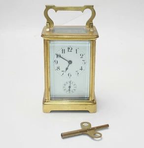 RELOJ DE VIAJE ALARMA DE CAMPO OFICIAL 1800 8 DÍAS LATÓN ALTURA 5" ANTIGUO  - Imagen 1 de 11