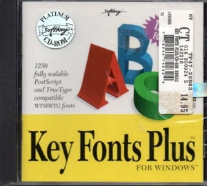 SOFTKEY PLATIN TRUETYPE SCHLÜSSELSCHRIFTARTEN PLUS VINTAGE SOFTWARE PC CD - NEU VERSIEGELT - Bild 1 von 3