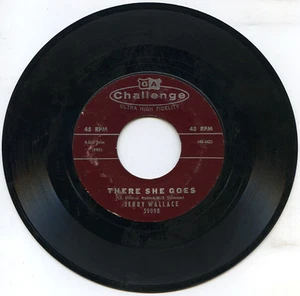 JERRY WALLACE There She Goes / Angel On My Shoulder US 1960 CHALLENGE 45rpm GOOD - Picture 1 of 2