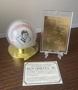 1996 Ken Griffey Jr 22k Gold Performance Mint Foil Card Baseball Coa Case Rare - Picture 1 of 3