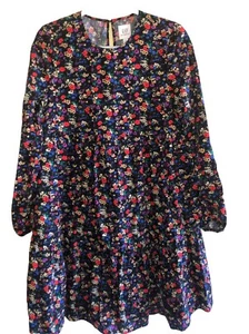 GAP Maternity long sleeve Navy & Red floral boho babydoll dress Sz Small - Picture 1 of 6