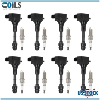 Fit For Infiniti FX45 2003-2004 4.5L V8 8x Ignition Coils & 8x Spark Plugs - Image 1 of 4