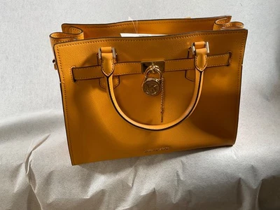 Michael Kors Med кожаный чехол Дамская сумка через плечо сумочка желтый сумка с короткими ручками 1-D - Изображение 1 из 3