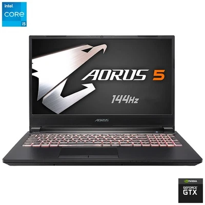 AORUS 5 Gaming Laptop: Core i5-10200H, 8GB RAM, 512GB SSD, GTX 1650 Ti Warranty - Image 1 of 4