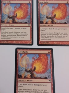3x Lava Spike MTG Champions of Kamigawa Regular MP - Picture 1 of 24