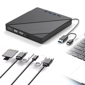 Externes CD DVD Laufwerk Extern mit USB 3.0 DVD für PC,Tragbar Brenner Extern - Afbeelding 1 van 12