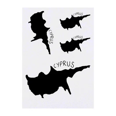 AZEEDA 4 x Temporäre Tattoos / Transfers "Zypernland" (TO00008261)