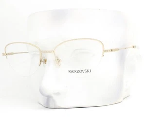 Swarovski Eyeglasses Semi Rimless Glasses SK 1010 4013 Pale Gold w/Crystals 53mm - Picture 1 of 8