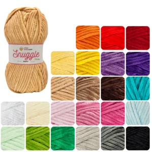 LittleWoolShop Snuggle Puff Chunky Chenille 100g Soft Knitting Crochet Yarn - Picture 1 of 35