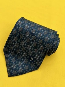 Authentic CHARLES JOURDAN Art Flowers Design On Turquoise 100% Silk Necktie Tie - Picture 1 of 12