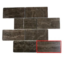 Tile Emperador Dark Marble Remodel Stone About 3x6 SAMPLE PIECE TS-38 - Picture 1 of 5