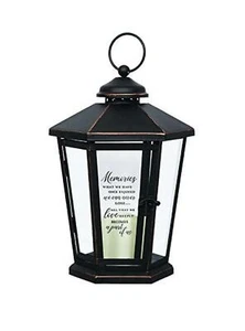 Memories Antique Decorative LED Candle Hexagonal Lantern 16" by Carson - Black - Picture 1 of 1