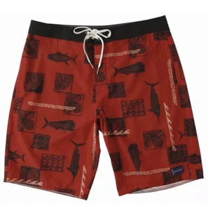 Jack O'Neill Mens Kua Bay Red Board Surf Short 32 Boardshorts mahi sordfish - Picture 1 of 4