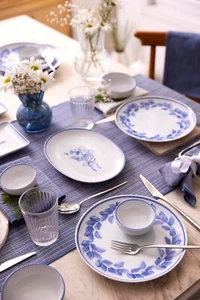 Kütahya Porcelain Silva Blu 14 Piece 6 Person Breakfast Set Traditional - Picture 1 of 5