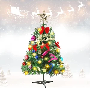 Desktop Mini Small Xmas Christmas Tree with LED Light Home Party Decor DIY - Picture 1 of 14