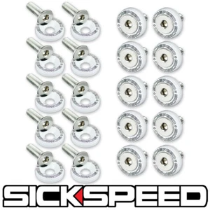 WHITE 20 PC BILLET ALUMINUM FENDER/BUMPER WASHER/BOLT ENGINE BAY DRESS UP P1 - Bild 1 von 1