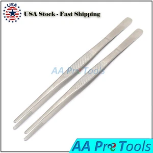 2 Pcs 12-Inch Fine Tweezers Tongs, Extra-Long Stainless Steel Tweezers Tongs - Picture 1 of 2
