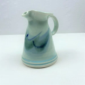 Edgecomb Potters Maine Small Pitcher Blue Glaze Studio Art Pottery  5" Tall - Picture 1 of 4